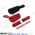 AMASS 正廠 4mm 32A/600V 可疊插燈籠花型金插(公投/紅黑各一)